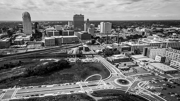 Aerial view of Winston-Salem, NC