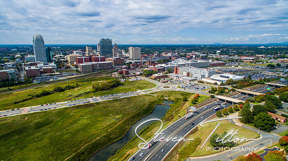 Aerial view of Winston-Salem, NC