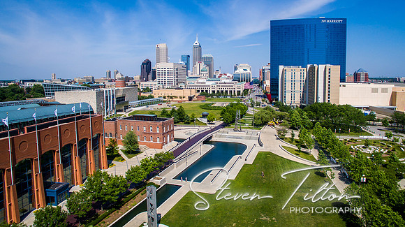 Aerial views of Indianapolis, IN