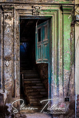 Wooden doors of an old building Havana Cuba