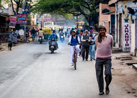 Pedestrians in local village