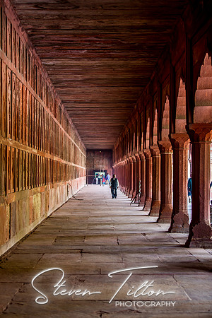 Corridor leading to The Great Gate in front of The Taj Mahal
