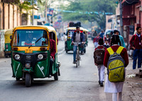 Students going to school