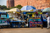 Merchants setup near the Red Fort in Agra.