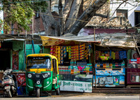 Merchants setup for the morning locals in Agra.