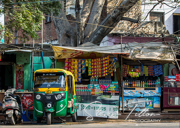 Merchants setup for the morning locals in Agra.