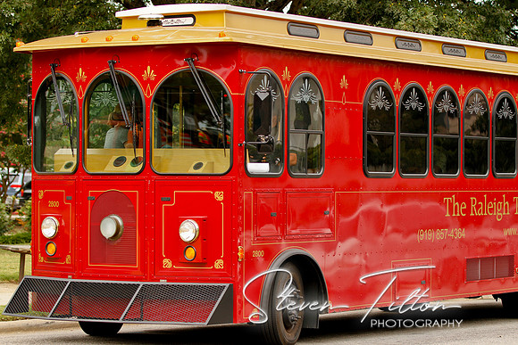 Trolly in downtown Raleigh