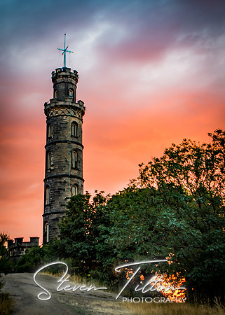Nelson Monument Sunset