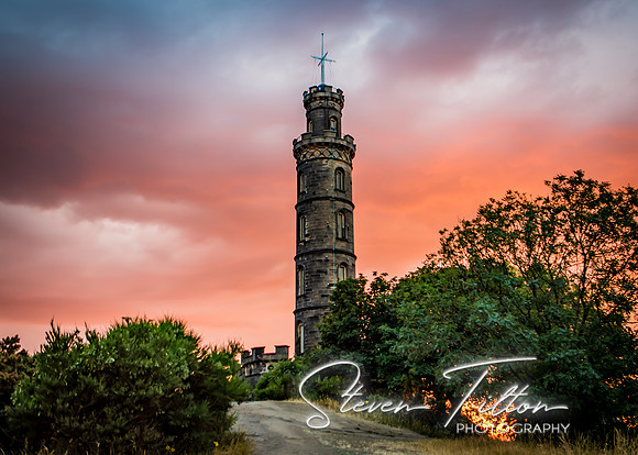 Nelson Monument Sunset