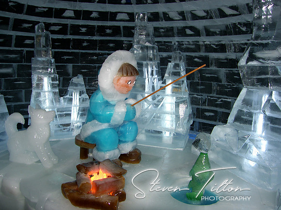 Ice fishing sculpture