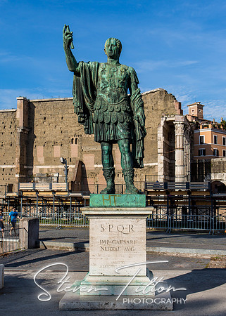 Bronze statue of emperor Caesar Augustus