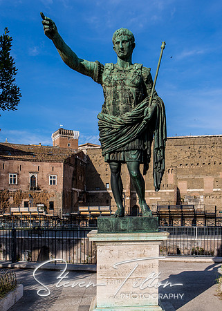 Bronze statue of emperor Caesar Augustus