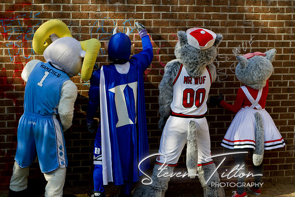 Duke, NCSU and UNC Mascots