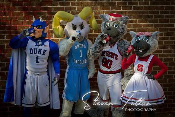 Duke, NCSU and UNC Mascots