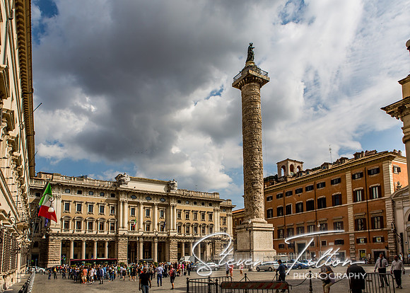 Various sights of interest walking  down the streets of Rome