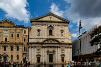 Various sights of interest walking  down the streets of Rome