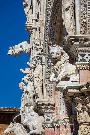 Siena Cathedral Gargoyles and Saints on façade