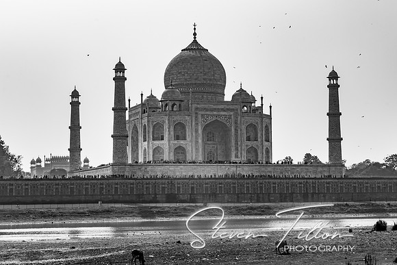 The Taj Mahal across the Yamuna River