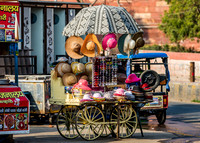 Merchants setup near the Red Fort in Agra.