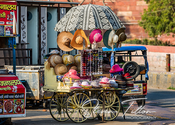 Merchants setup near the Red Fort in Agra.