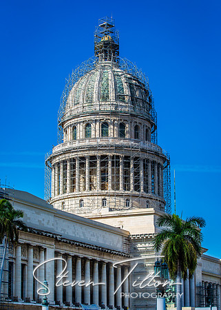 Havana Cuba Capitol building undergoing repairs