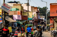 Local morning traffic near the Taj Mahal in Agra.