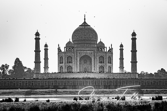 The Taj Mahal across the Yamuna River