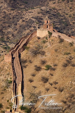 Great wall of Amer-Jaipur viewed from Jaigarh Fort