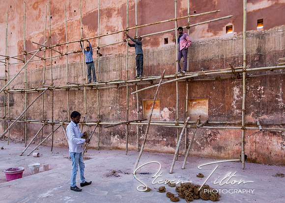 Renovations inside of Jaigarh Fort
